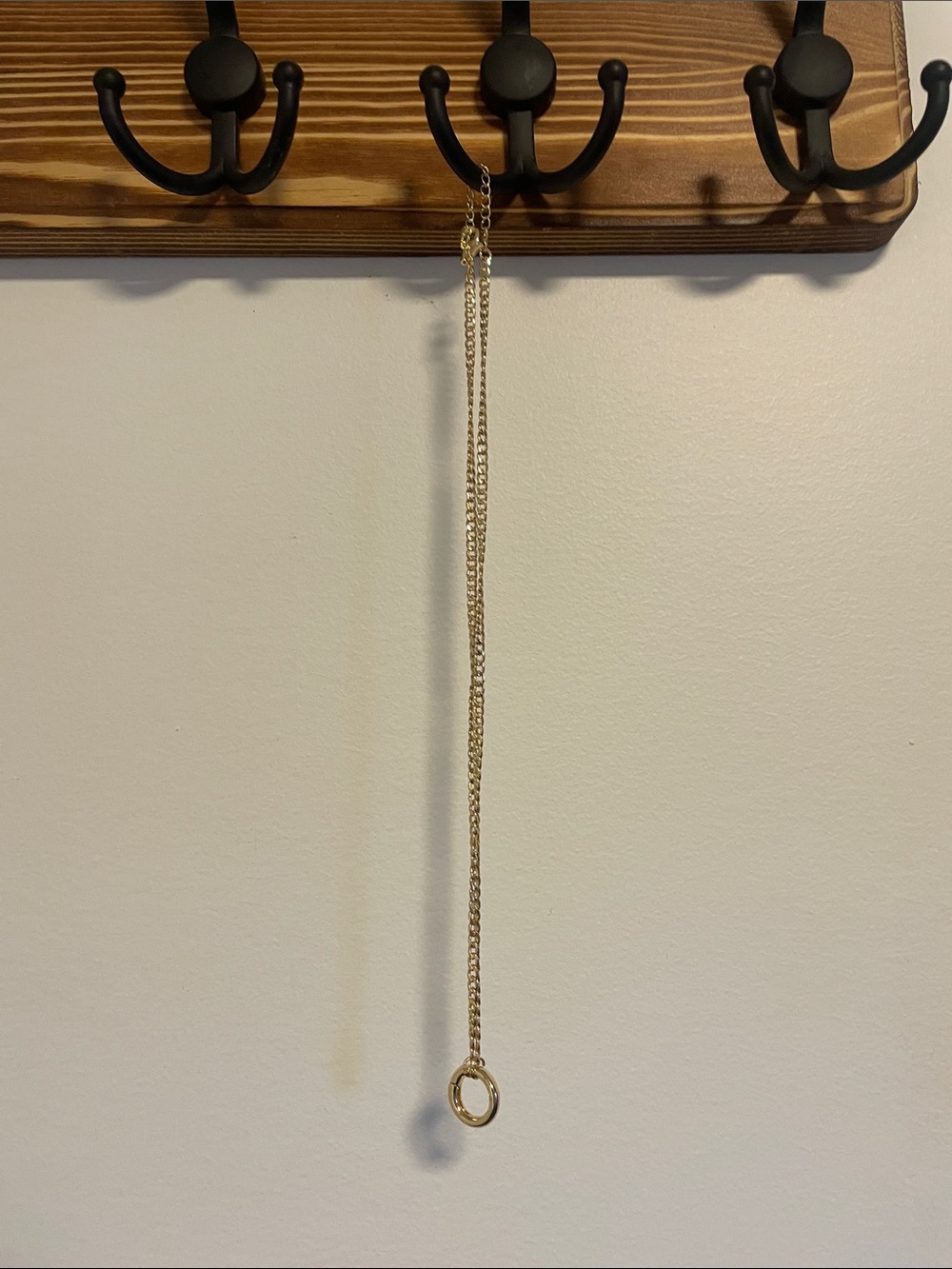 Simple Gold Link Necklace with Circle Pendant